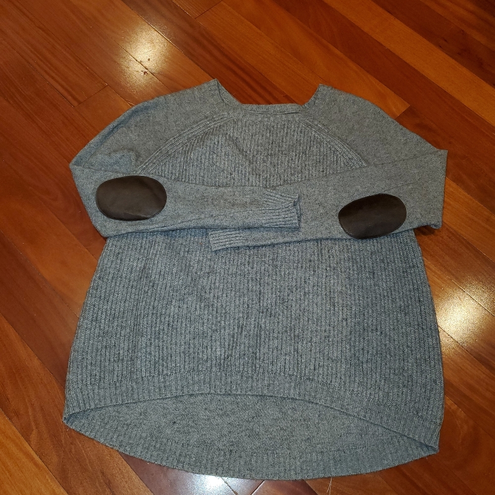 JCrew gray cableknit elbow pads sweater medium